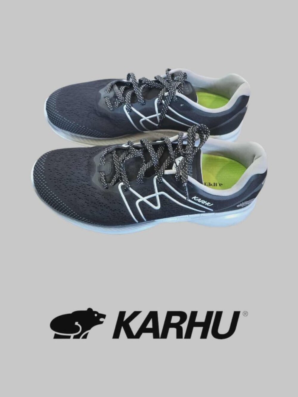 Karhu Black Fusion Ortix Hivo  Atheltic Running Casual Lace Up Shoes Womens 10.5